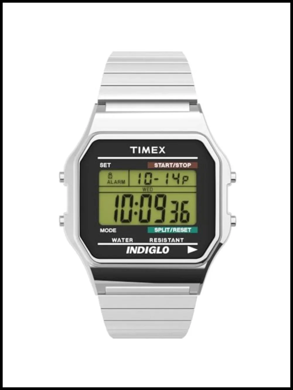 Timex Men's Classic Digital 34mm Watch Stainless Steel Expansion Band
